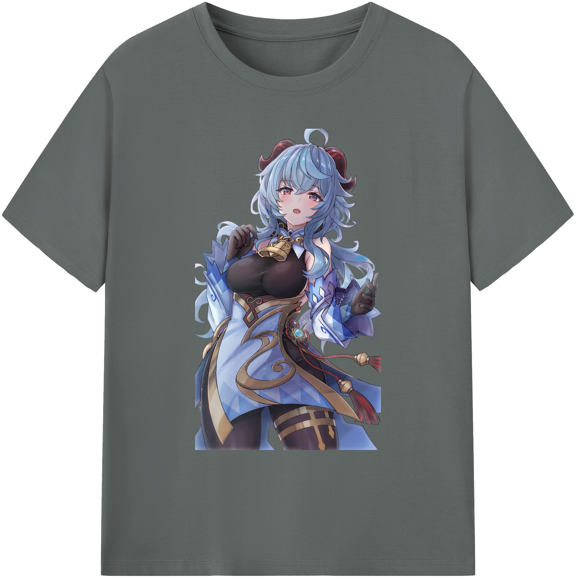 げんし神 甘雨 かんう genshin Ganyu 綿100％ メンズ半袖Tシャツ｜肌触りやわらか＆通気性